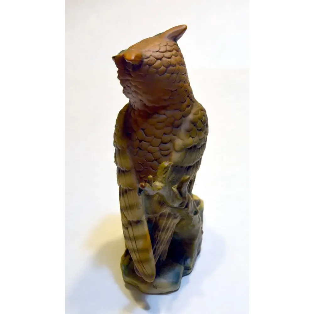Signed Royal Crown Hand Painted Porcelain Owl Bird Figurine Japan vintage